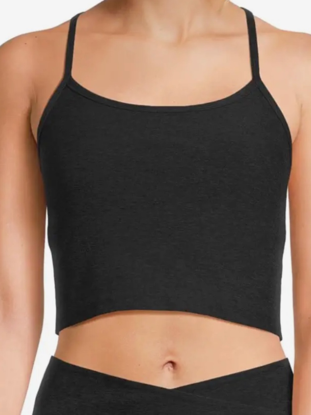 Beyond Yoga Spacedye Slim Racerback Cropped Tank, Darkest Night, Size XS